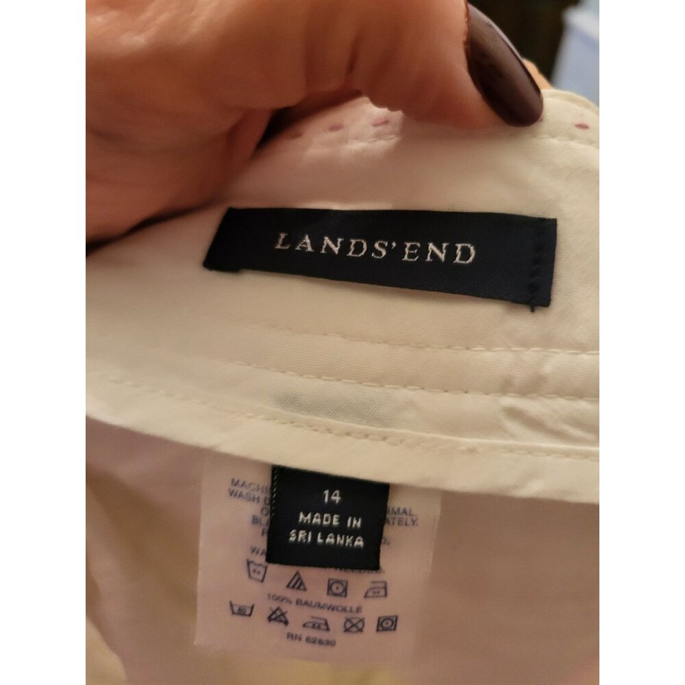 Lands End White Cotton Twill Pencil Skirt 14 Nautical Preppy Old Money Vacation - Picture 10 of 10